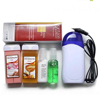 6 In 1 Roll On Refillable Depilatory Wax Heater Waxing Hair Removal Kit